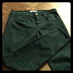 Dark green size 27/4 Loft jeans. Flower pattern.